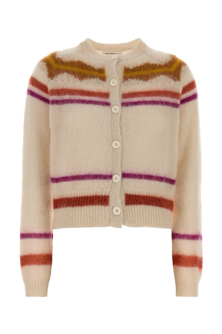 Embroidered Mohair Blend Molly Cardigan Ecru Exterior: Nylon Wool Maglieria