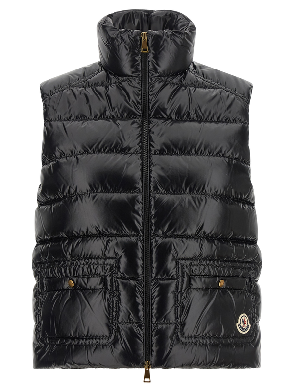 Moncler 100% polyamide vest in black