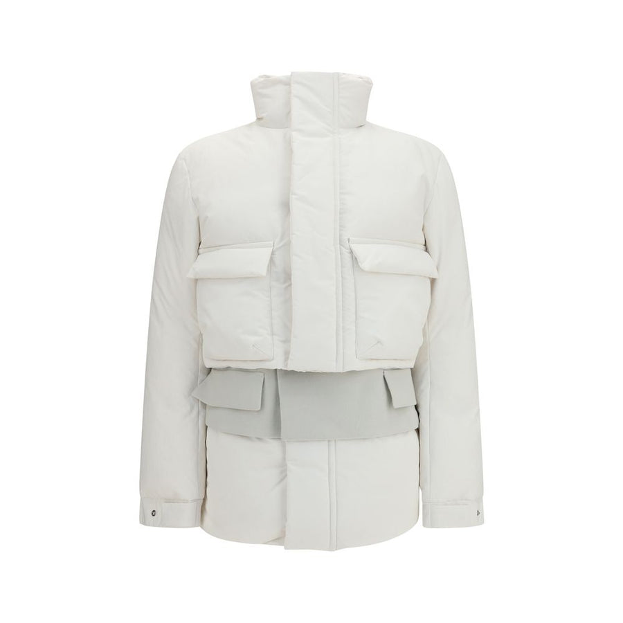 White Polyester Full-Length Jacket Clothing