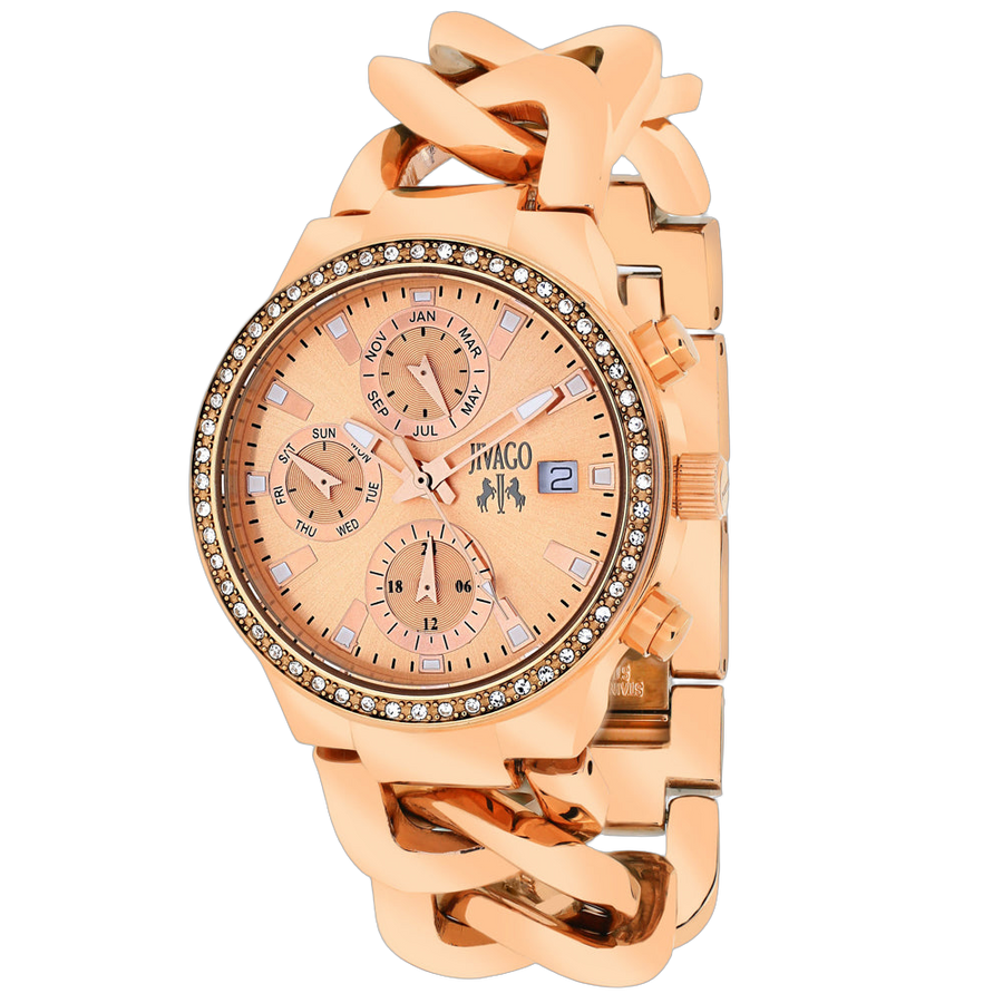 Jivago Stainless steel case watch in rose gold