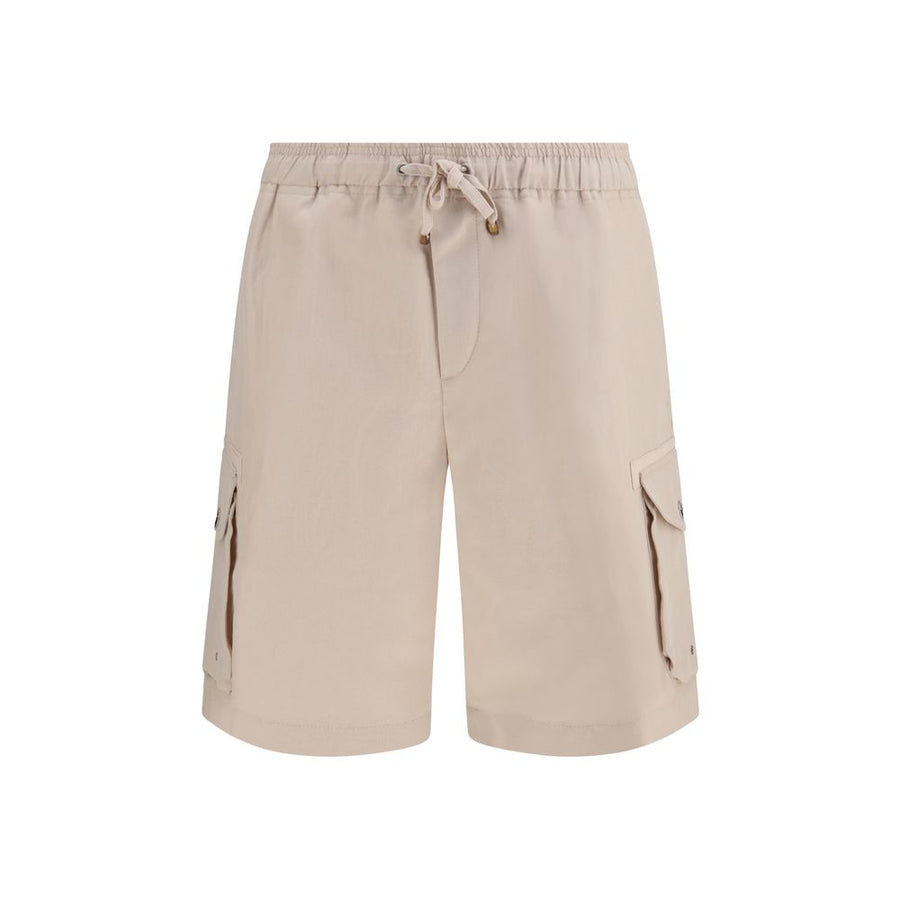 Beige Linen Bermuda Shorts
