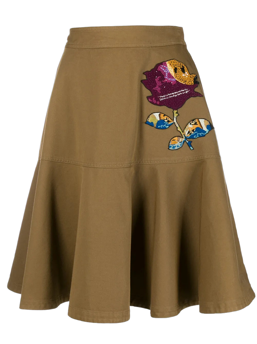 Valentino Cotton skirt in brown