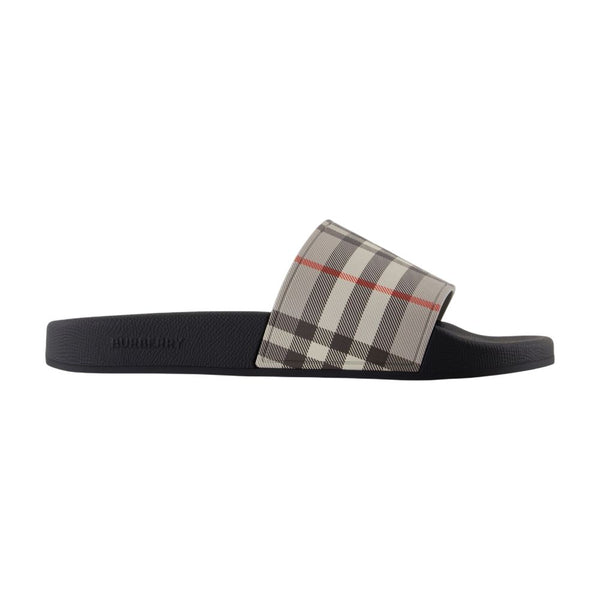 Burberry Synthetic leather slide in gray