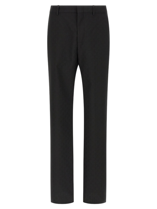 Gucci 53% polyester trousers in black