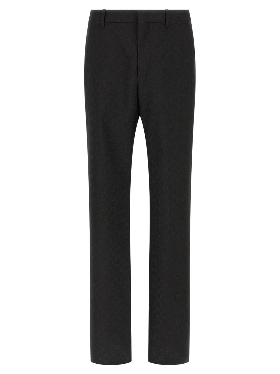 Gucci 53% polyester trousers in black