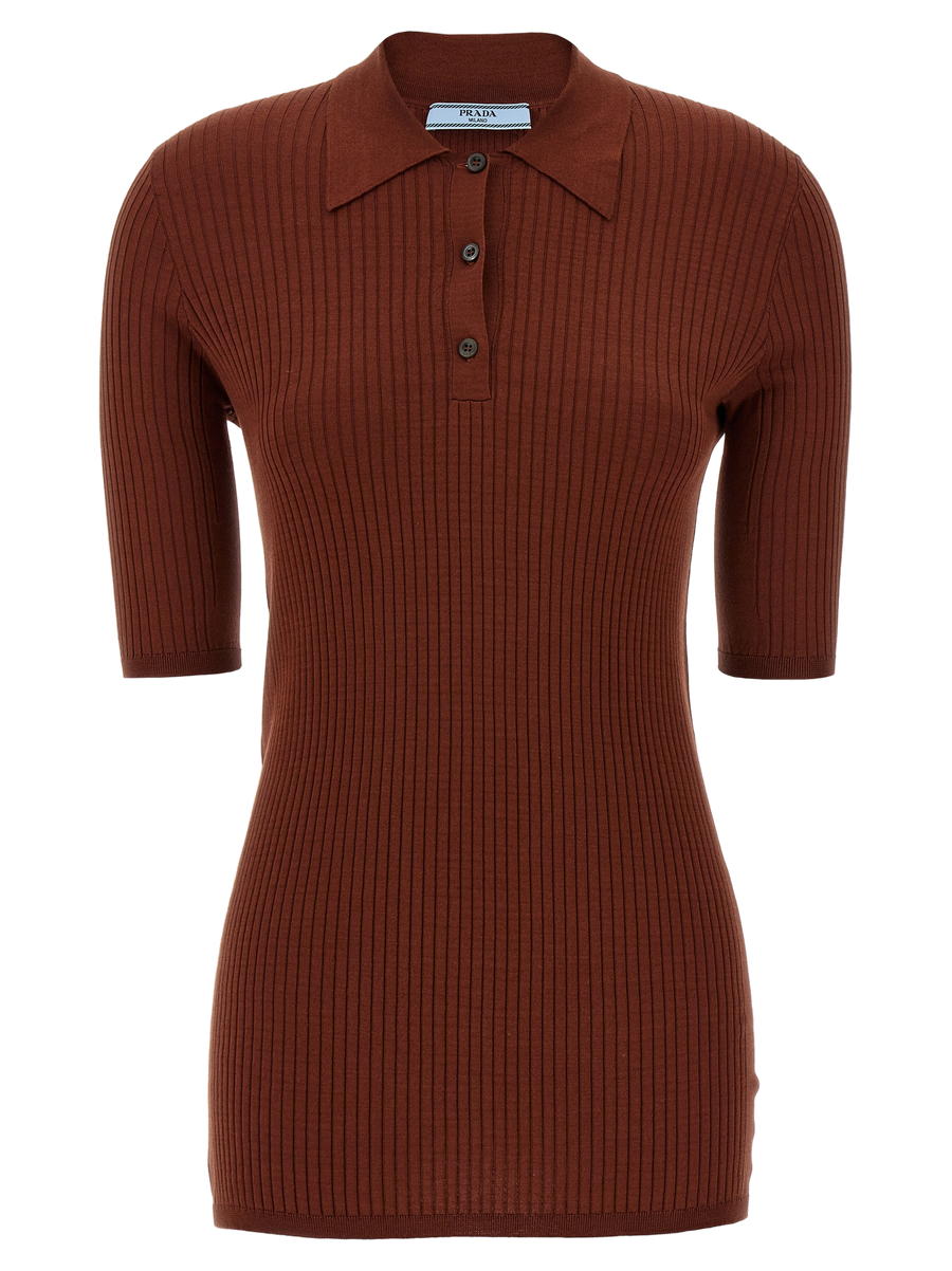 Brown Cotton Polo Shirt