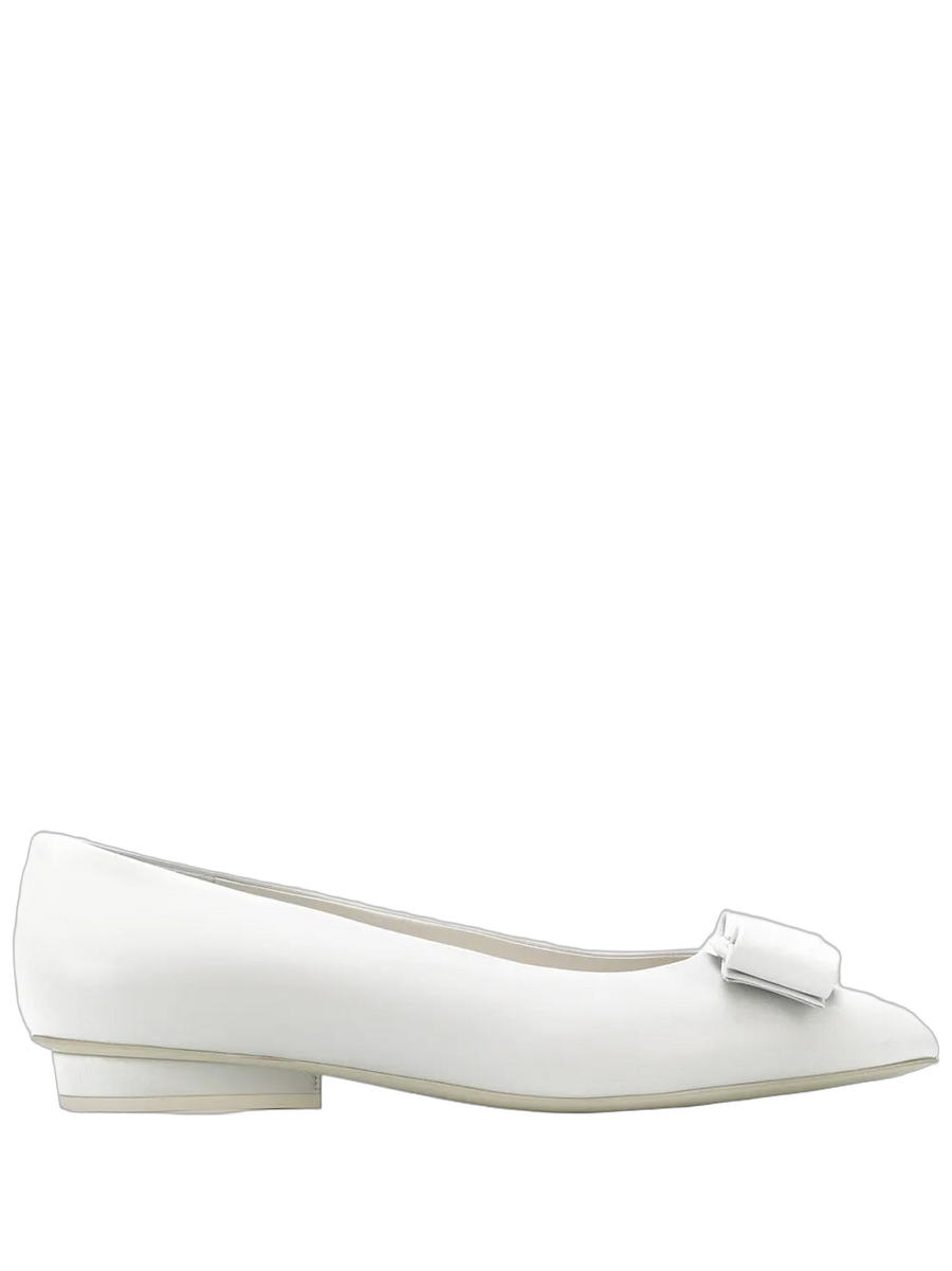 Ferragamo Viva Ballerina Shoes White