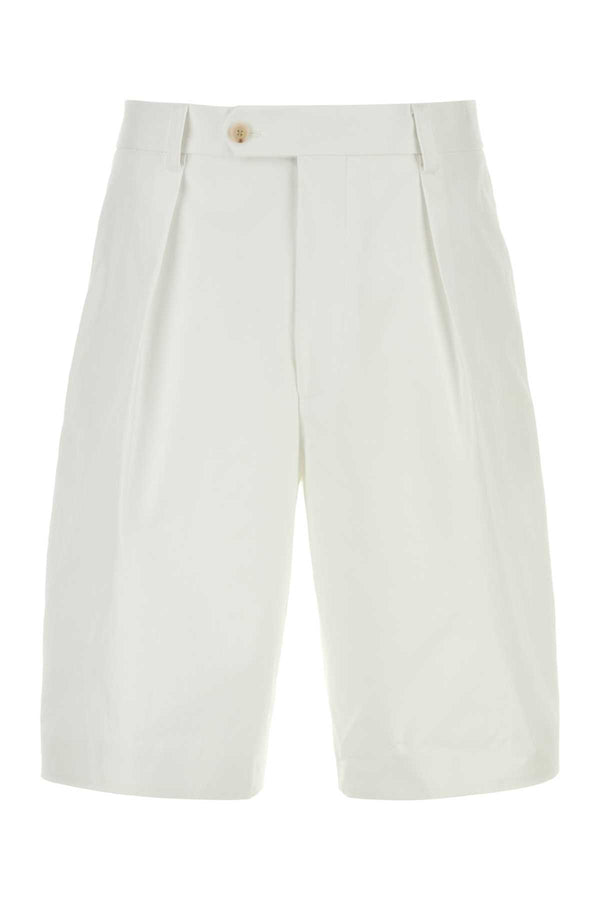 White Cotton Bermuda Shorts Exterior