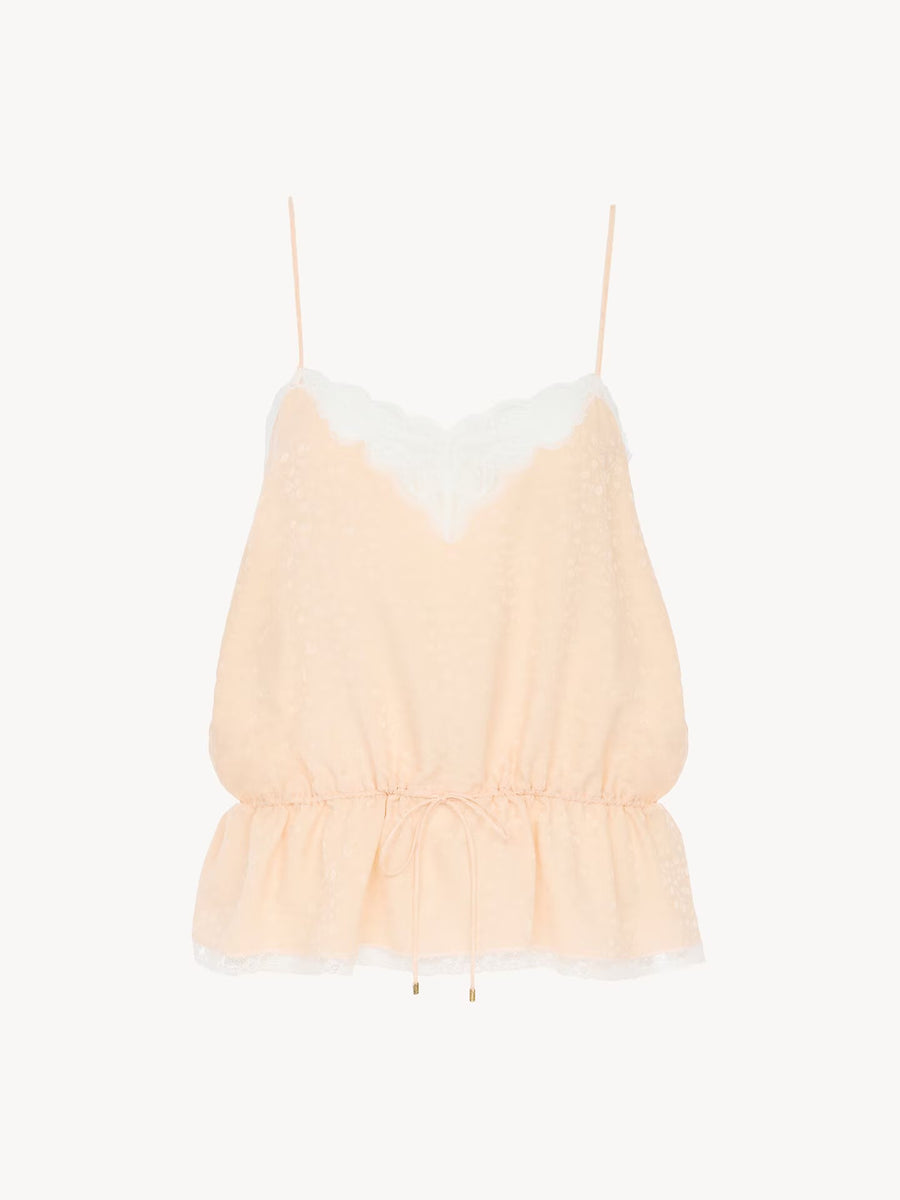 Chloé Silk tank top in pink