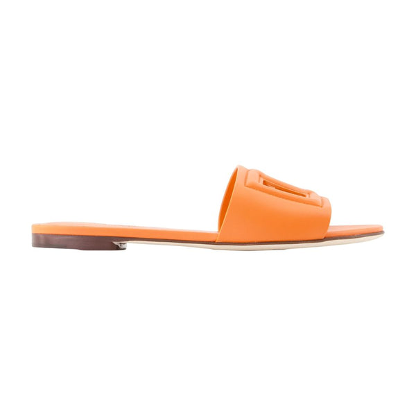 Bianca Sandals - Dolce&gabbana Leather Orange Calfskin Shoes /
