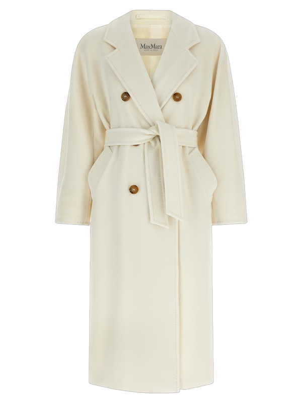 Max Mara 90% virgin wool coat in white