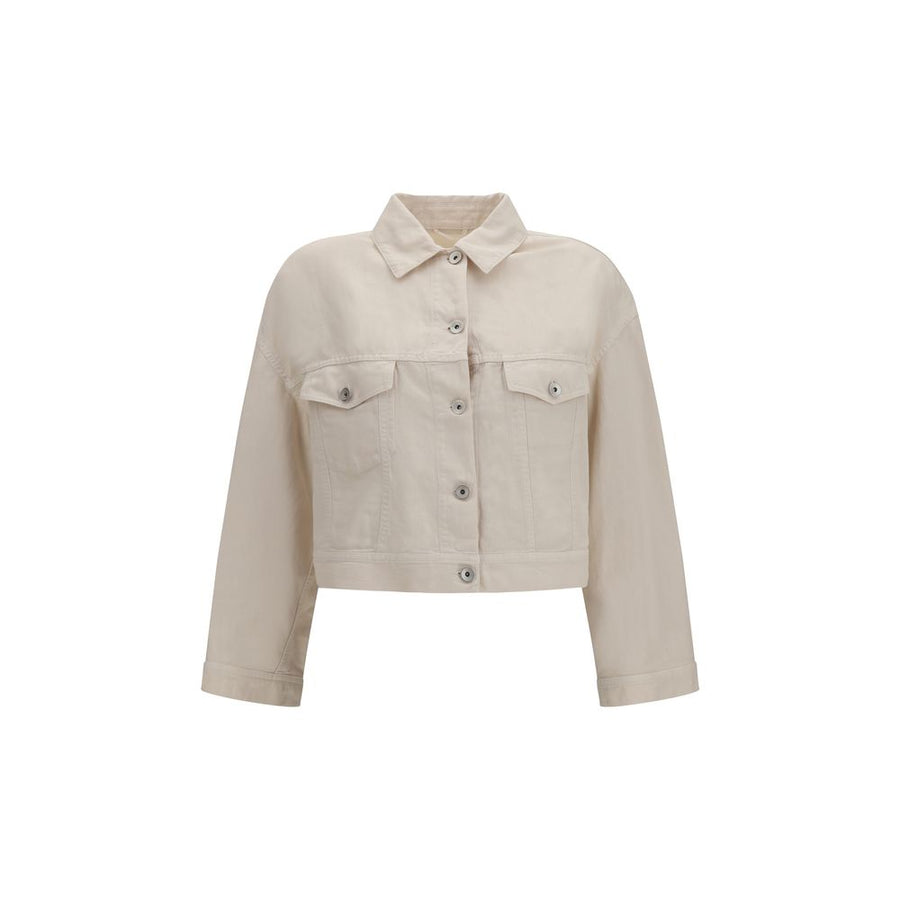 White Cotton Denim Jacket Clothing