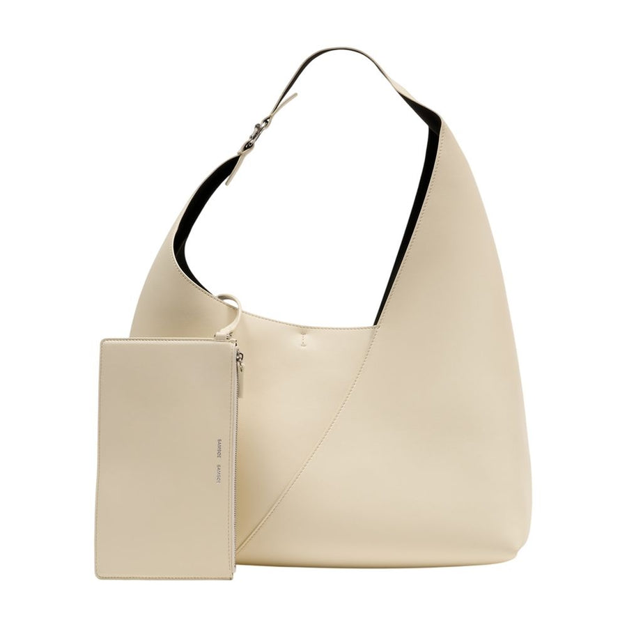 SamsøE SamsøE calfskin shoulder bag in beige