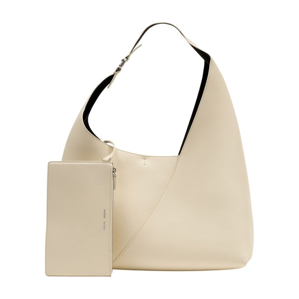 SamsøE SamsøE calfskin shoulder bag in beige
