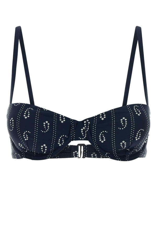Tory Burch Pasley Shell: 59% Polyamide 41% Elastane; Lining: 73% Polyamide 27% Elastane bikini top in navy