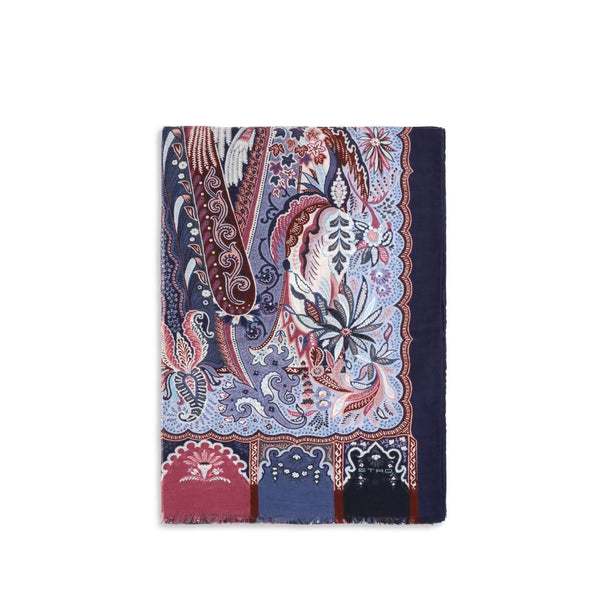 Etro 100% Modal scarf in navy