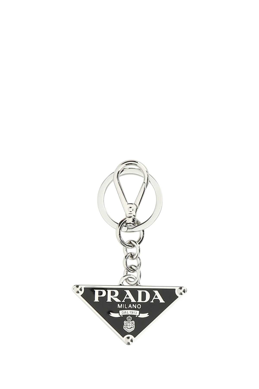 Prada Stainless steel key case in black