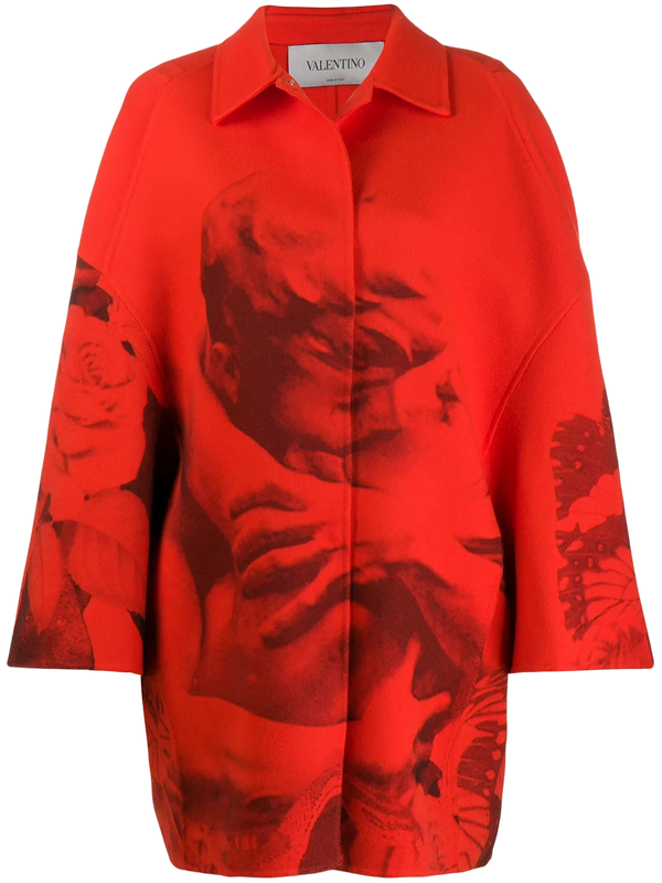 Valentino Wool-cashmere blend coat in red