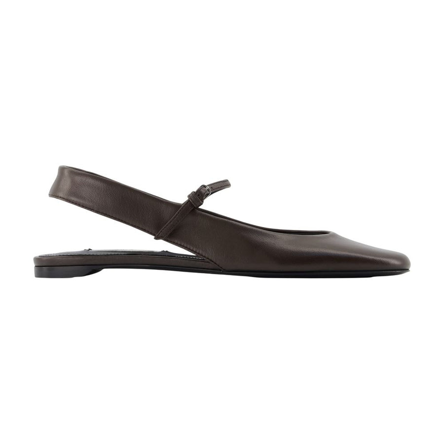 Toteme calfskin mary jane flat in brown