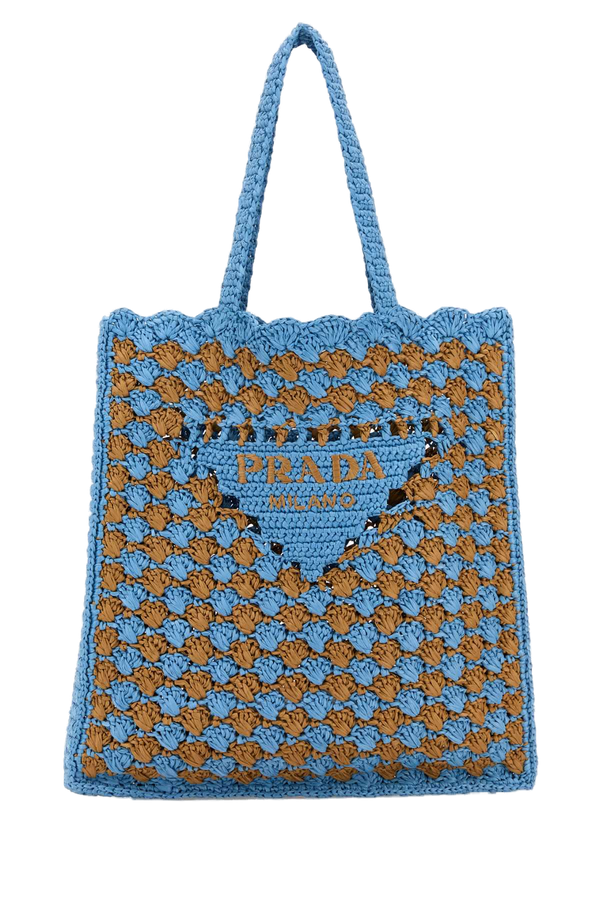 Prada Exterior: 100% Raffia tote bag in blue