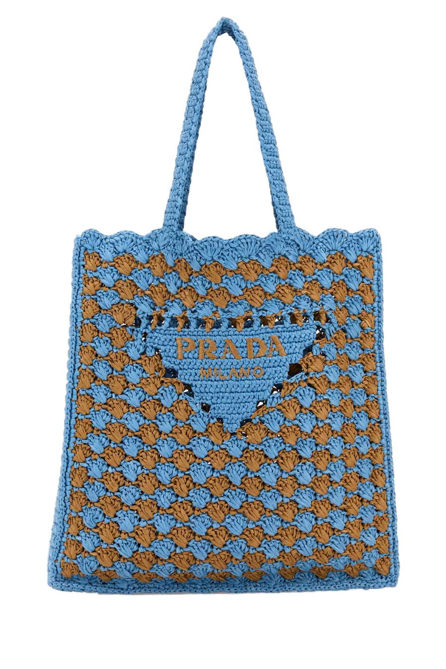 Prada Exterior: 100% Raffia tote bag in blue