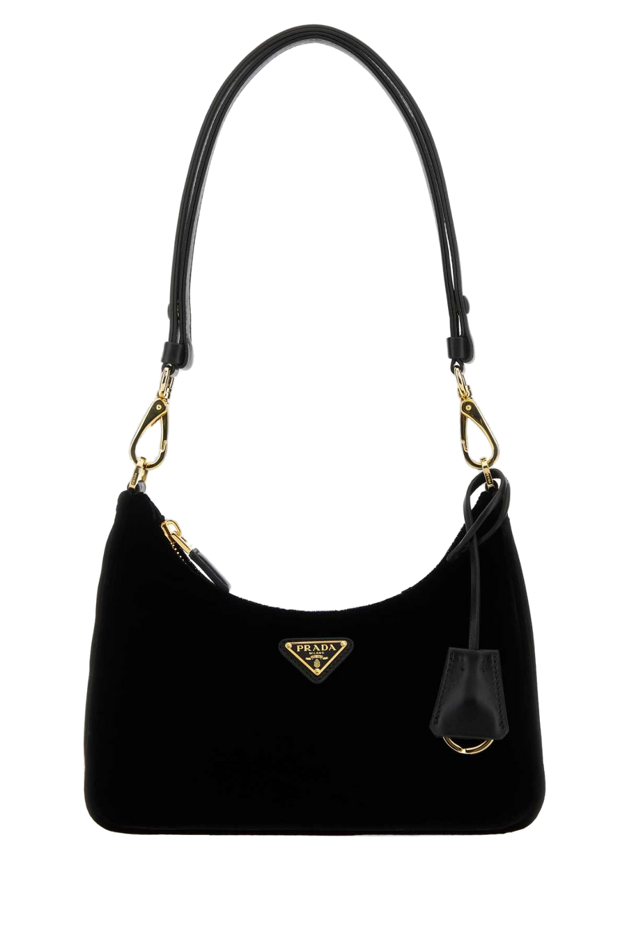 Prada 100% velvet shoulder bag in black