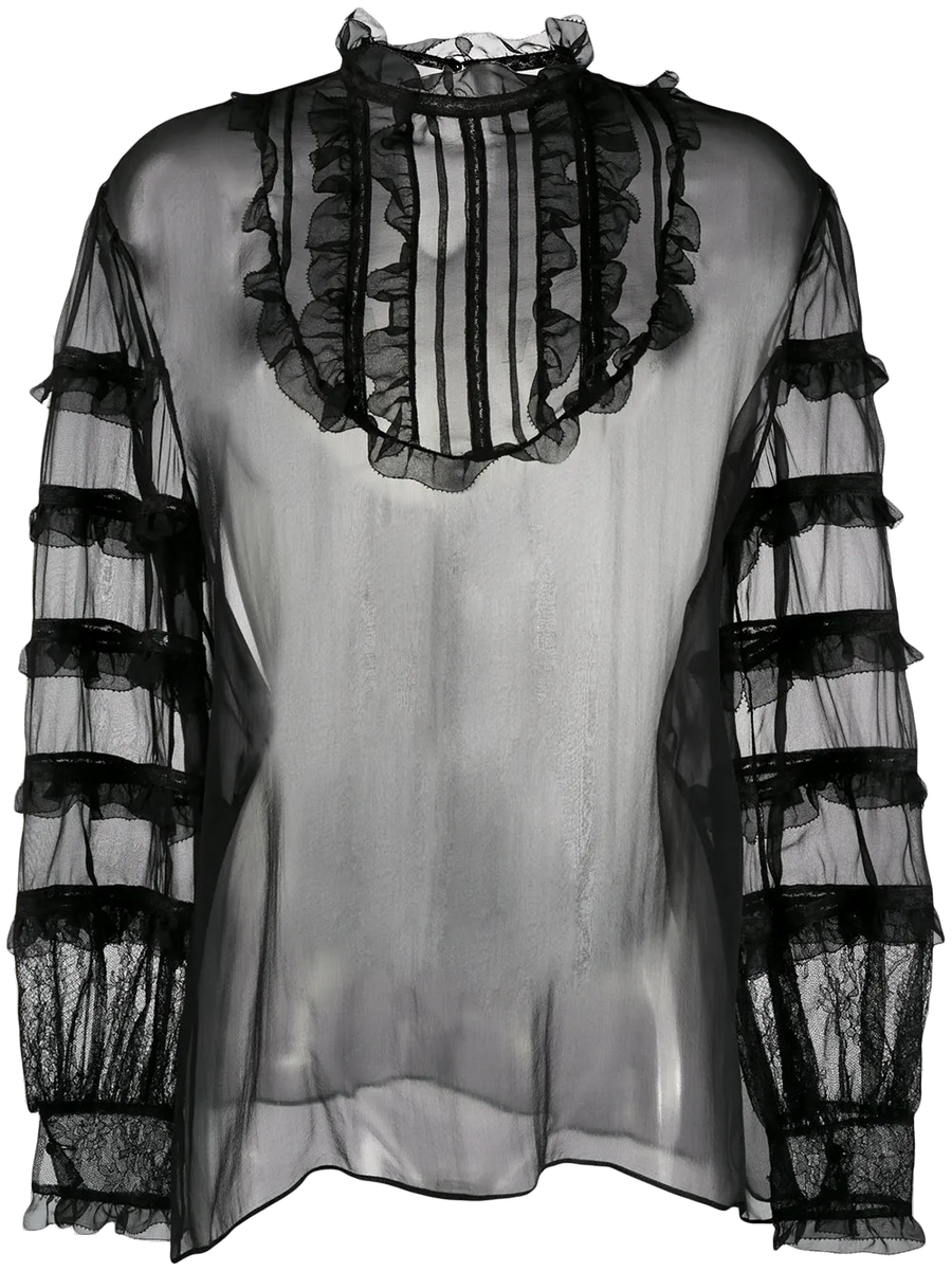 Valentino Silk-blend blouse in black