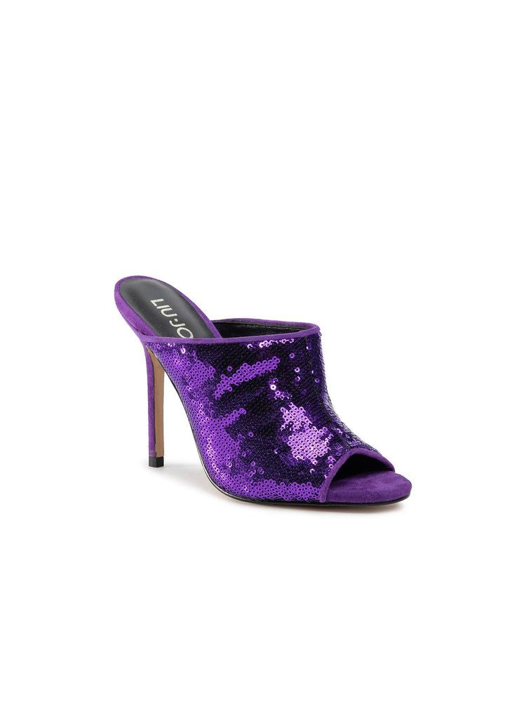 Liu Jo 100% Leather upper heel mule in purple