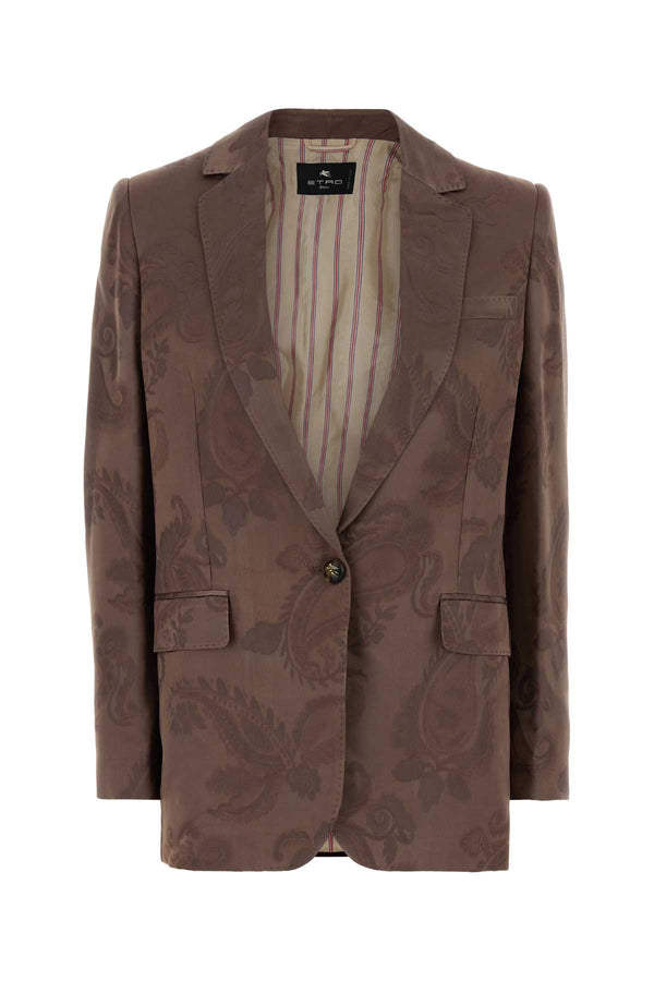 Embroidered Jacquard Blazer M0428 Giacche E Gilet