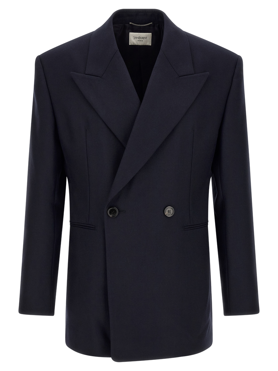 Blue Wool Blazer Clothing