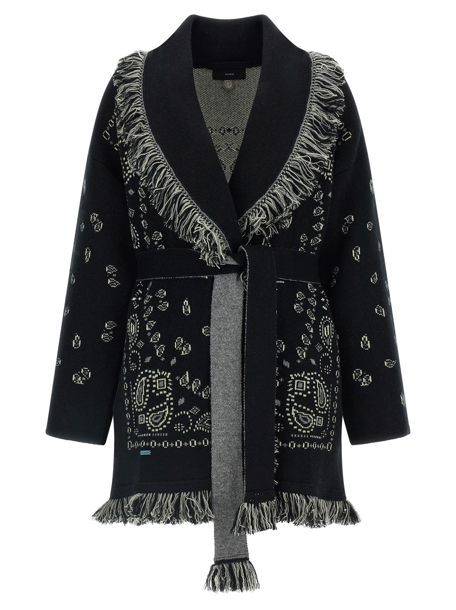 Alanui 100% Cashmere cardigan in black