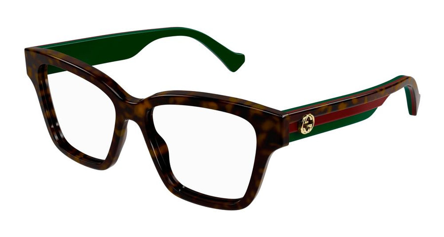 Eyeglasses Gucci Gg1302o 006 Havana Transparent 55-15-145 Acetate