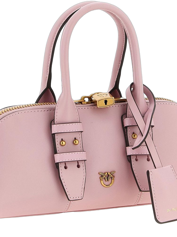 Pinko 100% Cow Leather top handle bag in pink