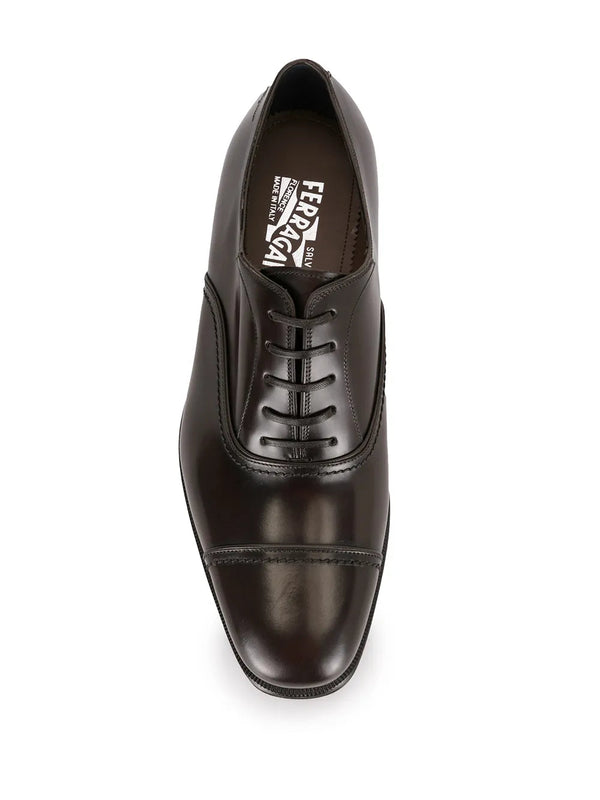 Ferragamo Leather derby shoe in brown