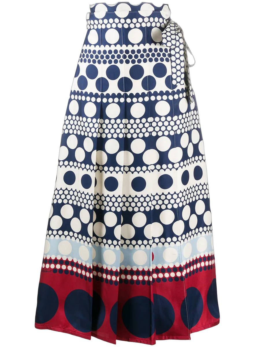 Valentino Cotton/silk blend skirt in navy