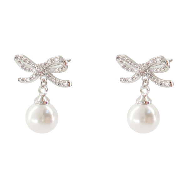 Self-Portrait White gold-plated metal earrings in silver