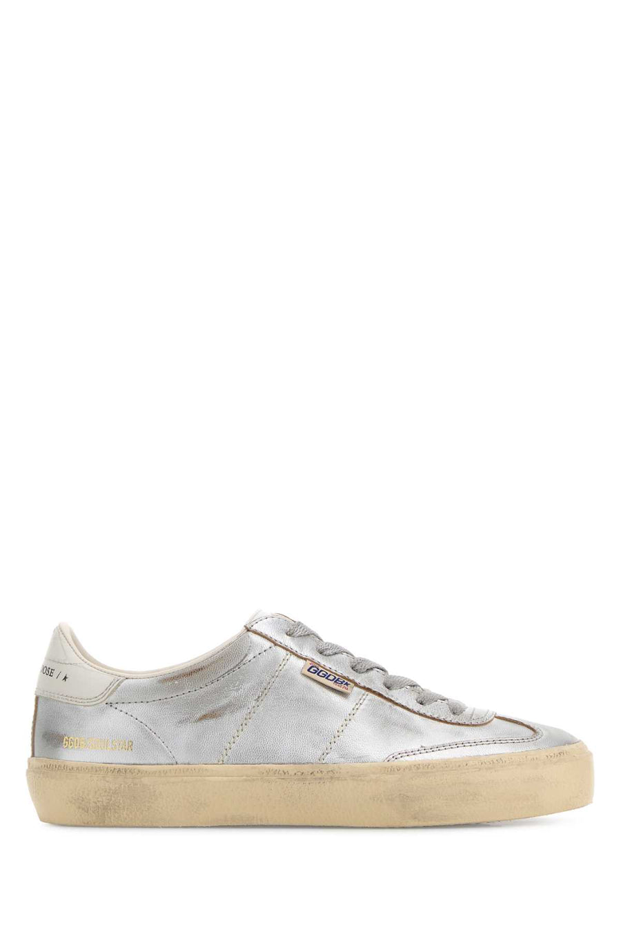 Golden Goose Deluxe Brand Laminated Exterior: 100% Leather; Interior: 100% Leather sneaker in silver