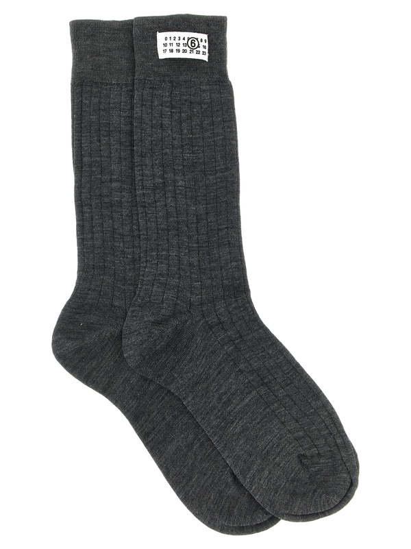 MM6 Maison Margiela 90% wool socks in gray
