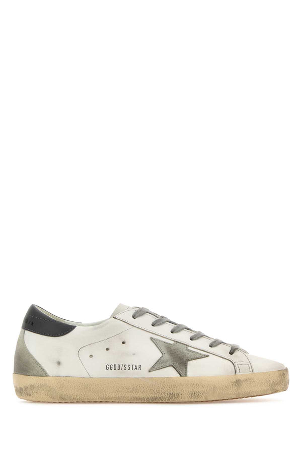 Golden Goose Deluxe Brand Exterior: 100% Leather 100% Suede; Interior: 100% Leather 100% Fabric; Sole: Rubber sneaker in white