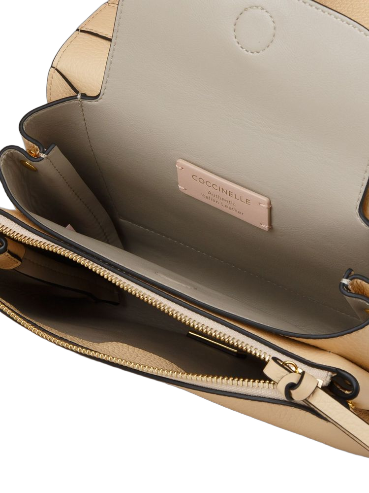 Coccinelle 100% Cowhide crossbody bag in beige