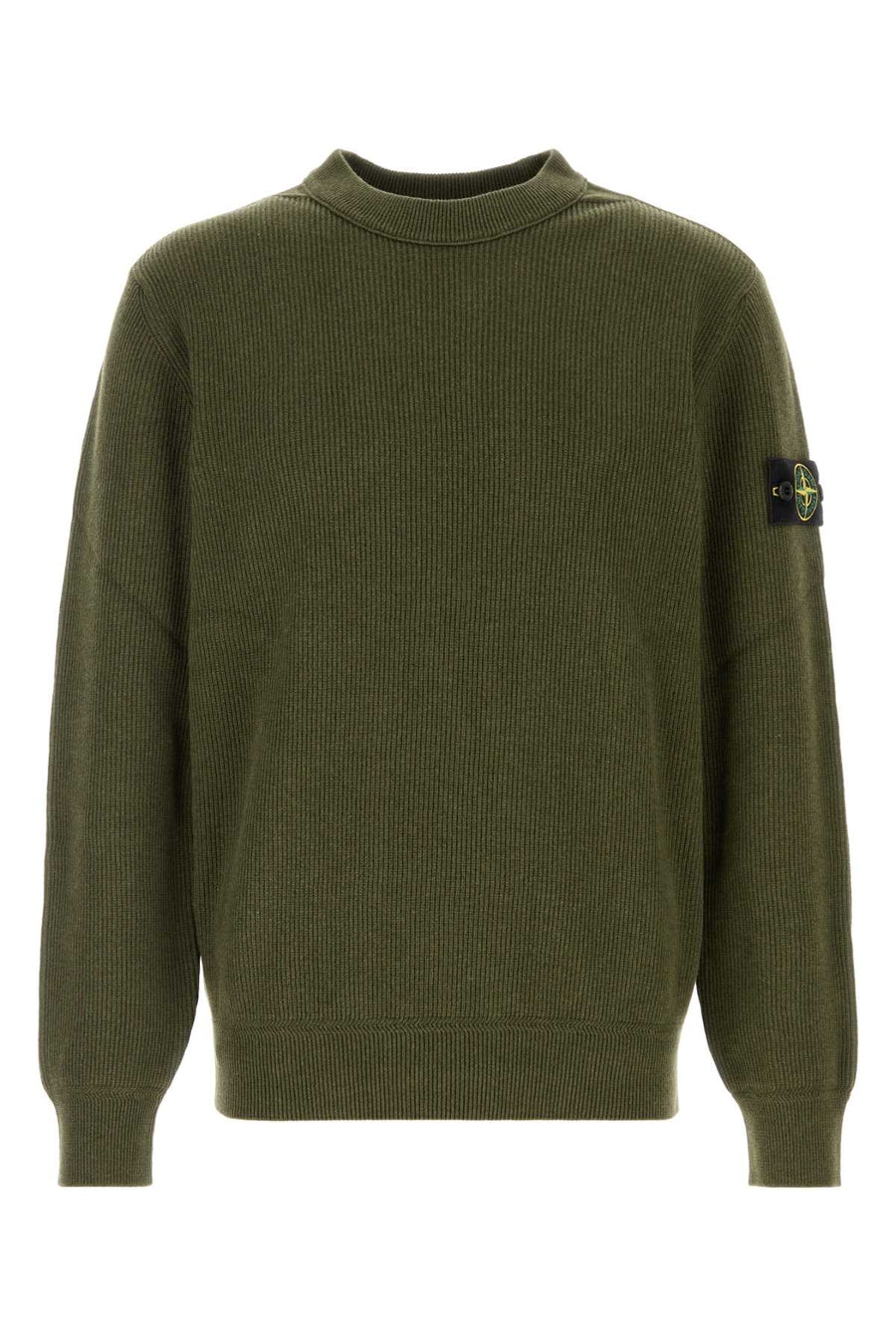 Army Green Cotton Sweater Exterior: Maglieria