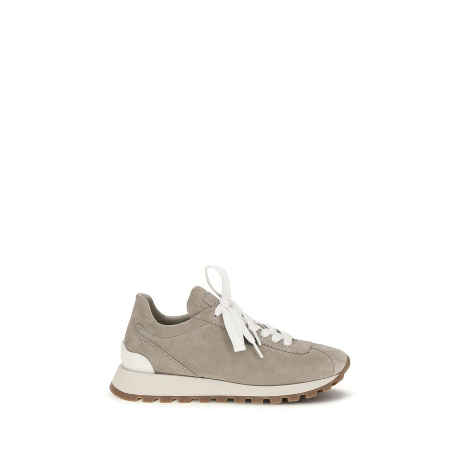 Brunello Cucinelli 100% Calf Leather Bos Taurus sneaker in gray