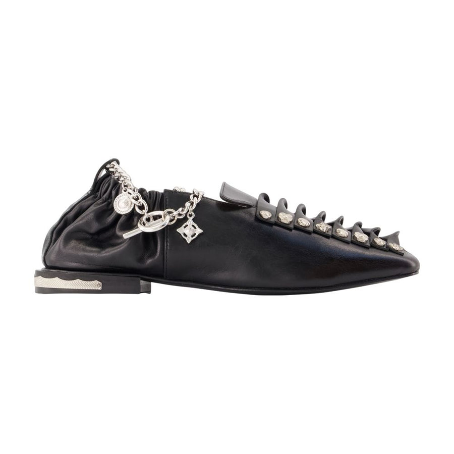 Aj1515 Loafers - Toga Pulla Leather Black Cowhide Shoes / Flat-shoes