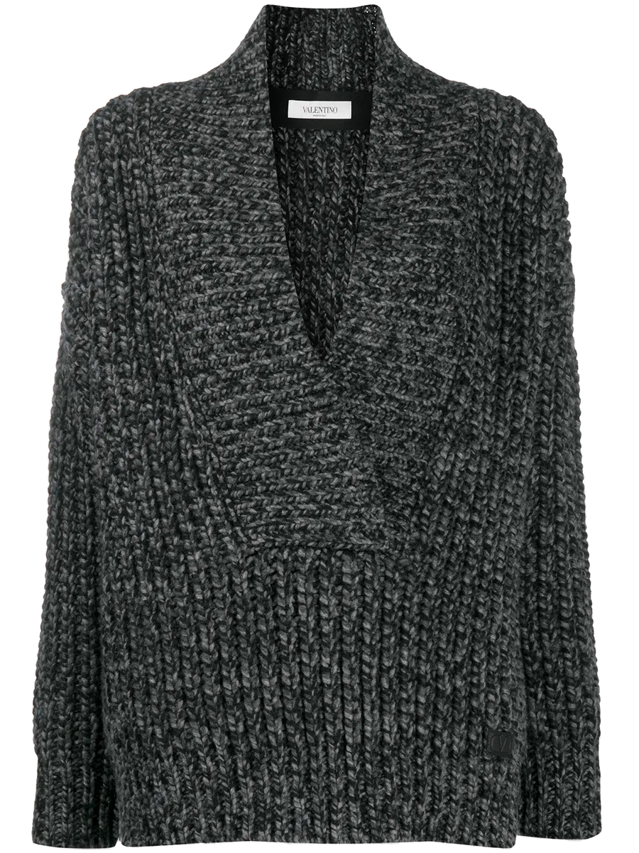 Valentino Virgin wool/cashmere blend sweater in gray