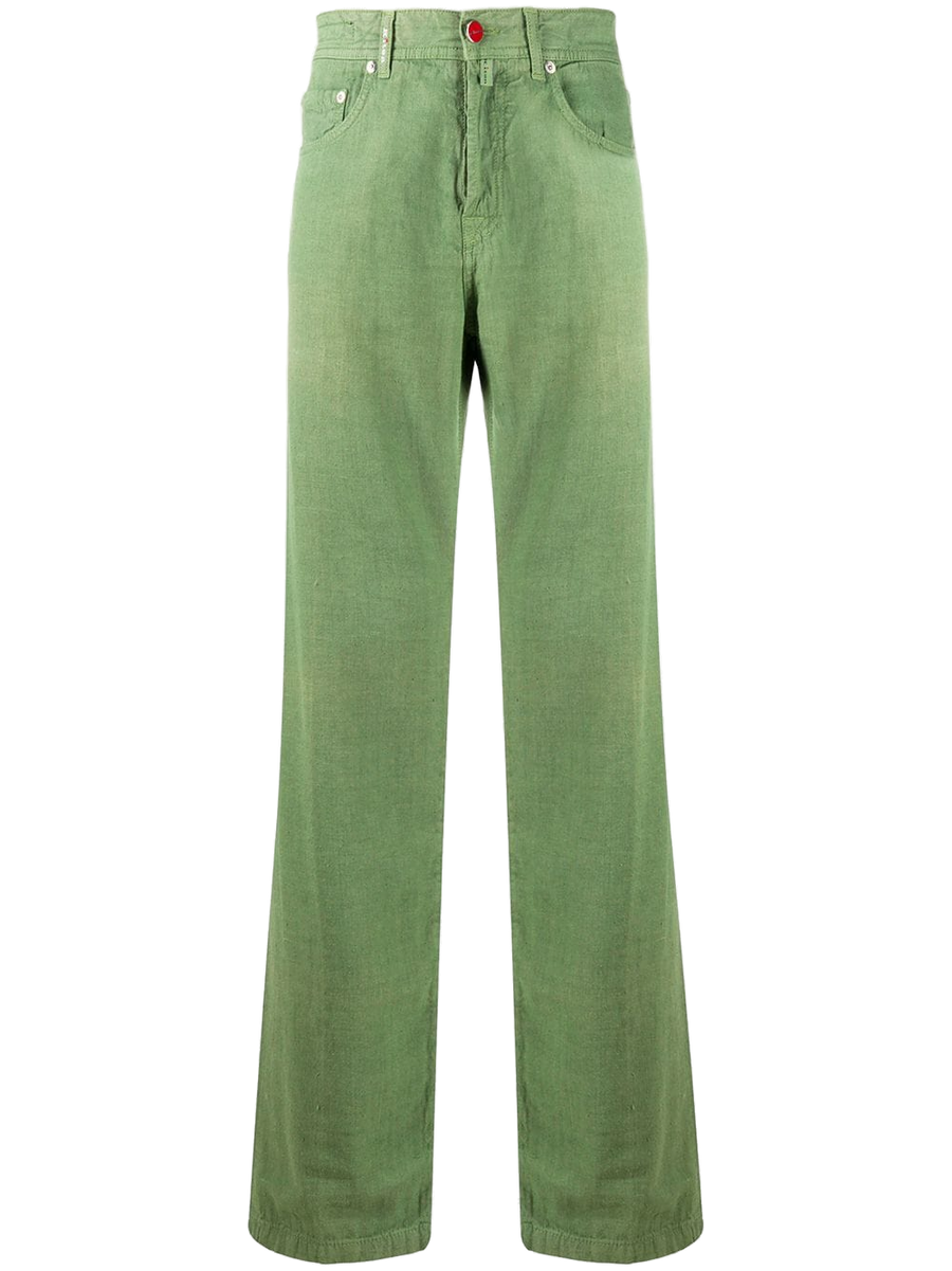 Kiton Cotton-hemp blend jeans in green