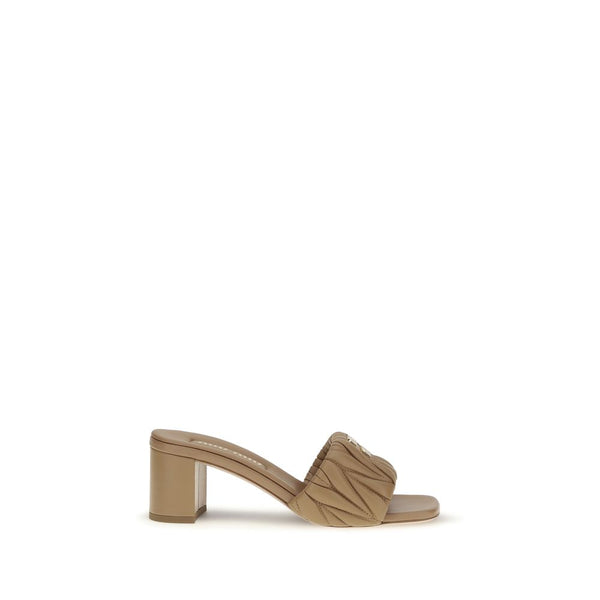 Miu Miu UPPER 100% Lamb Ovis Aries sandal in beige