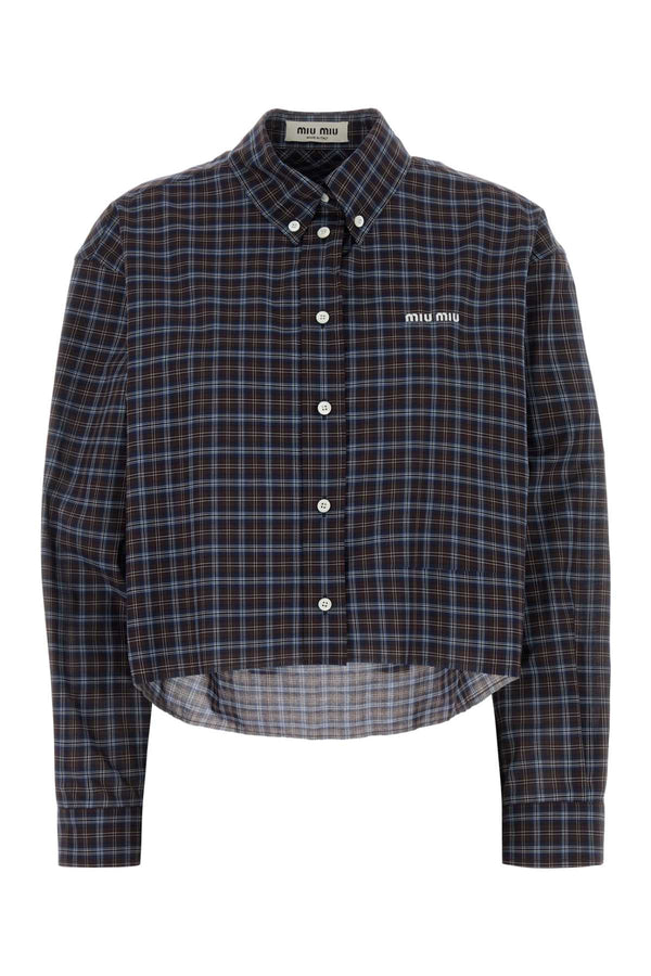 Embroidered Cotton Shirt Blucacao Exterior: Camicie