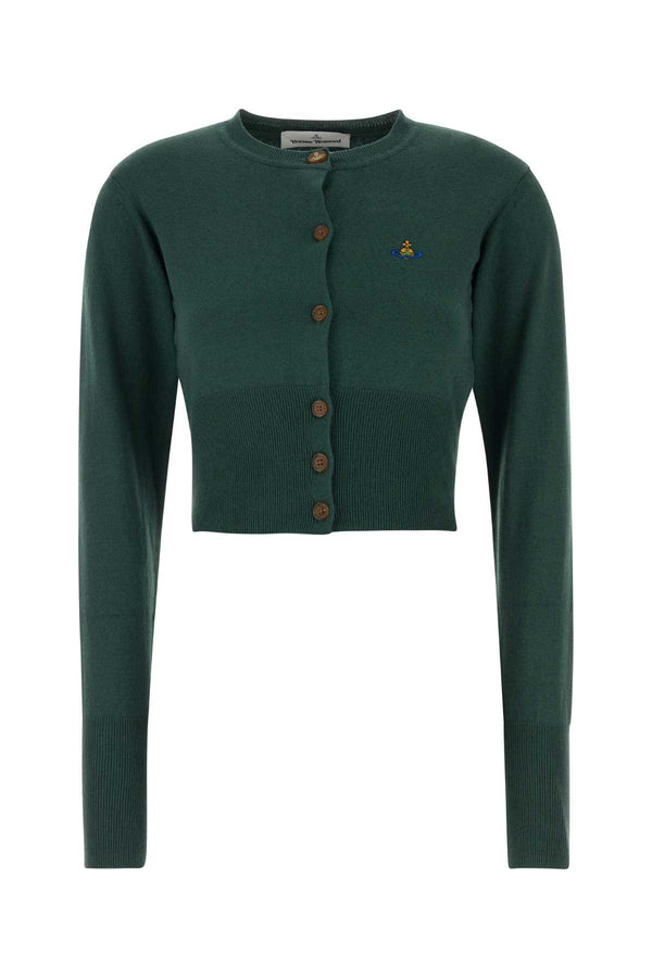 Vivienne Westwood Cropped 85% Cotton cardigan in green