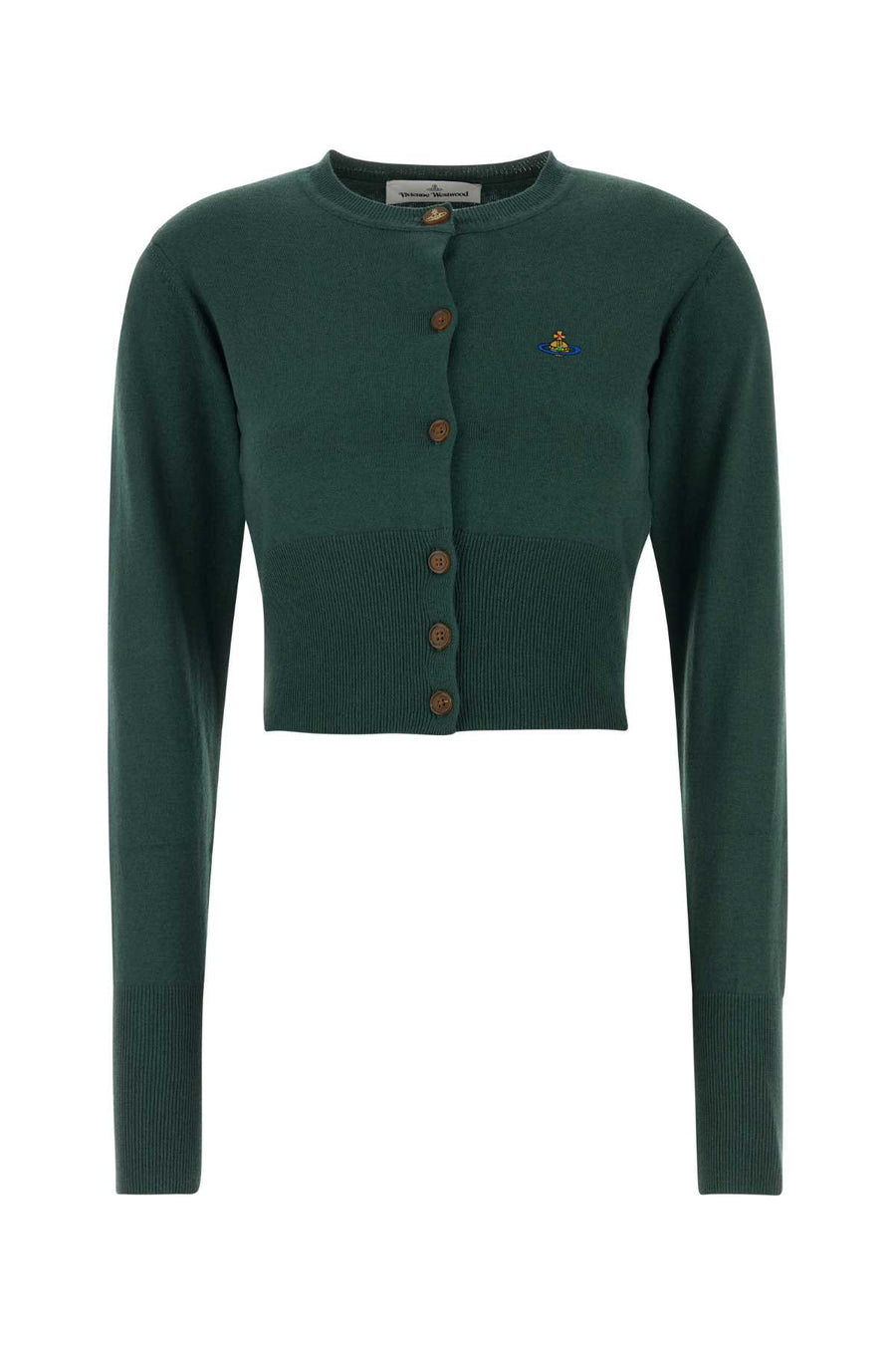 Vivienne Westwood Cropped 85% Cotton cardigan in green