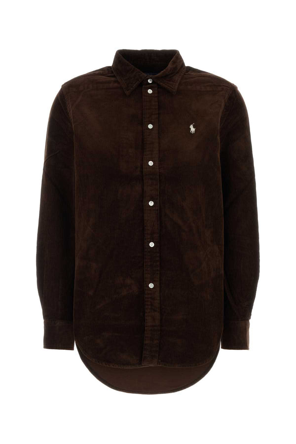 Chocolate Corduroy Shirt Darkbrown Exterior: Cotton Camicie